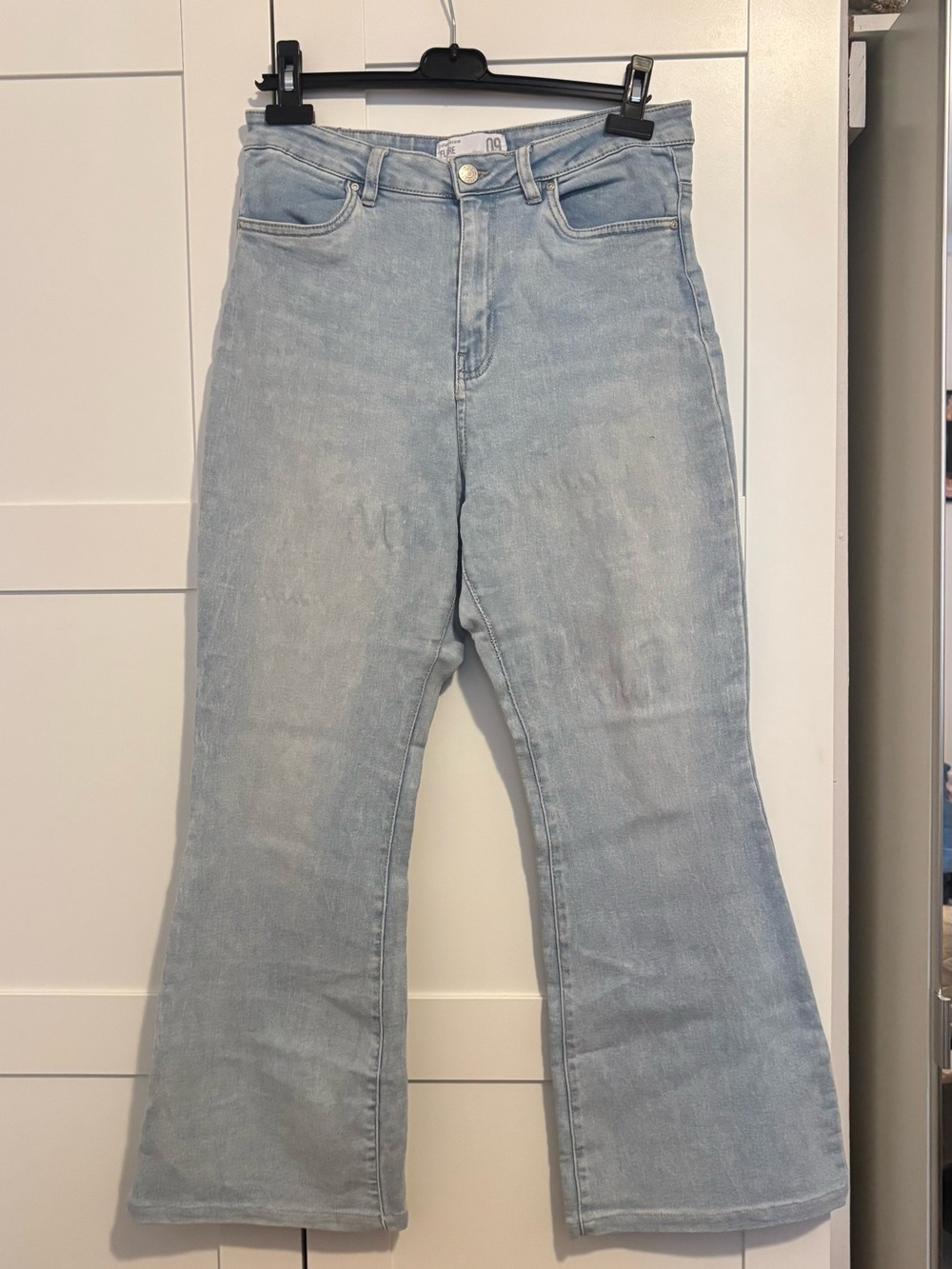 High-Rise Light Blue Flare Jeans for Women